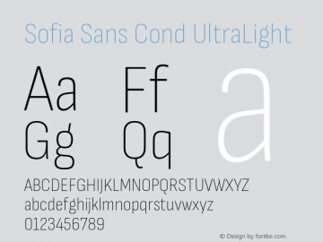 Sofia Sans Cond UltraLight Version 4.000图片样张