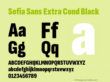 Sofia Sans Extra Cond Black Version 4.000;hotconv 1.0.109;makeotfexe 2.5.65596图片样张