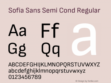 Sofia Sans Semi Cond Regular Version 4.000;hotconv 1.0.109;makeotfexe 2.5.65596 Font Sample