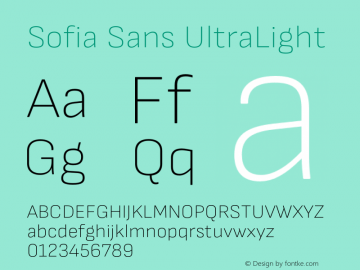 Sofia Sans UltraLight Version 4.000;hotconv 1.0.109;makeotfexe 2.5.65596图片样张