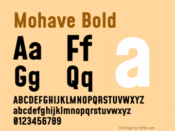 Mohave Bold Version 2.002; ttfautohint (v1.8.3) Font Sample