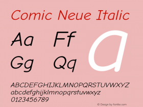 Comic Neue Italic Version 2.003图片样张