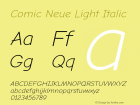 Comic Neue Light Italic Version 2.003图片样张