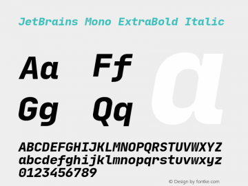 JetBrains Mono ExtraBold Italic Version 1.0.4图片样张