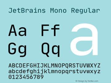 JetBrains Mono Regular Version 1.0.6图片样张