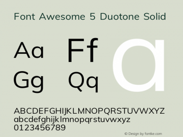 Font Awesome 5 Duotone Solid 331.008 (Font Awesome version: 5.13.0) Font Sample
