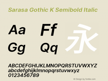 Sarasa Gothic K Semibold Italic Version 0.12.5; ttfautohint (v1.8.3)图片样张