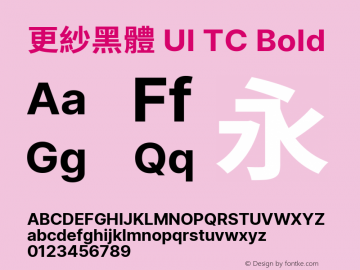 更紗黑體 UI TC Bold  Font Sample