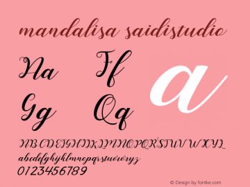 mandalisa-saidistudio Version 1.000 Font Sample