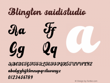 Blington saidistudio Version 1.000 Font Sample