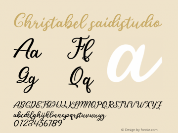 Christabel saidistudio Version 1.000 Font Sample