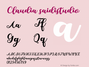 Claudia-saidistudio Version 1.000 Font Sample