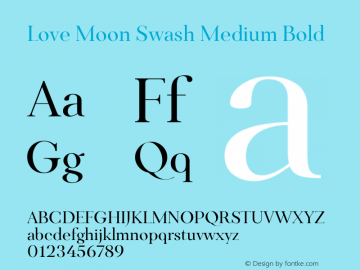 Love Moon Swash Medium Bold Version 2.000 Font Sample