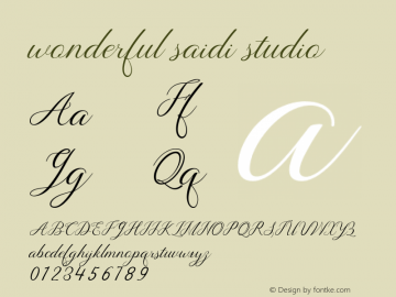 wonderful-saidistudio Version 1.000 Font Sample