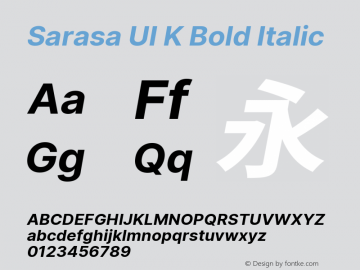 Sarasa UI K Bold Italic Version 0.12.5; ttfautohint (v1.8.3)图片样张