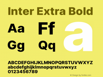 Inter Extra Bold Version 3.013;git-d82f67bfa Font Sample