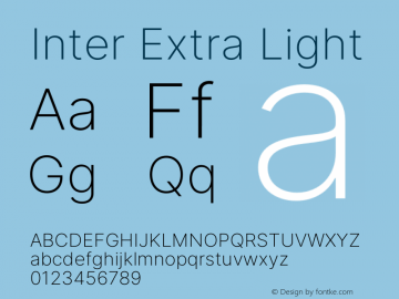 Inter Extra Light Version 3.013;git-d82f67bfa Font Sample