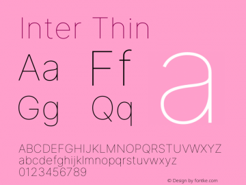 Inter Thin Version 3.013;git-d82f67bfa Font Sample
