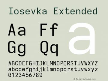 Iosevka Extended 3.0.0-rc.7 Font Sample