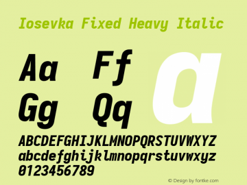 Iosevka Fixed Heavy Italic 3.0.0-rc.7 Font Sample