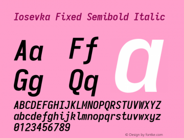 Iosevka Fixed Semibold Italic 3.0.0-rc.7 Font Sample