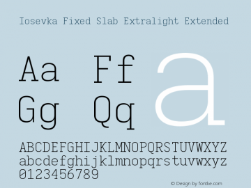Iosevka Fixed Slab Extralight Extended 3.0.0-rc.7图片样张