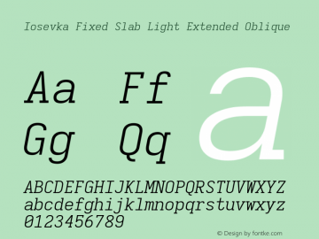 Iosevka Fixed Slab Light Extended Oblique 3.0.0-rc.7图片样张