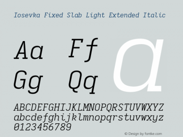 Iosevka Fixed Slab Light Extended Italic 3.0.0-rc.7图片样张