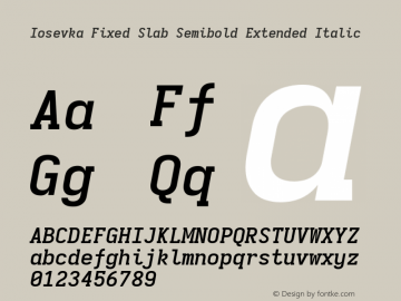 Iosevka Fixed Slab Semibold Extended Italic 3.0.0-rc.7图片样张