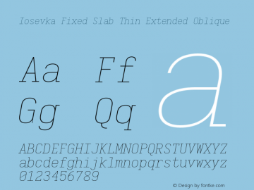 Iosevka Fixed Slab Thin Extended Oblique 3.0.0-rc.7图片样张