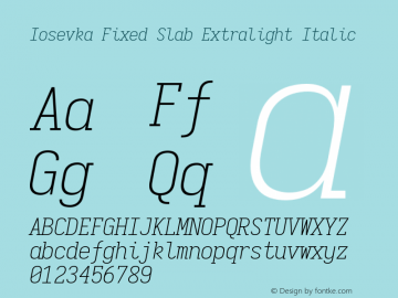 Iosevka Fixed Slab Extralight Italic 3.0.0-rc.7图片样张