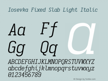 Iosevka Fixed Slab Light Italic 3.0.0-rc.7图片样张