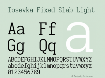Iosevka Fixed Slab Light 3.0.0-rc.7图片样张