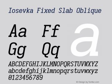Iosevka Fixed Slab Oblique 3.0.0-rc.7图片样张