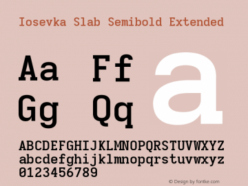 Iosevka Slab Semibold Extended 3.0.0-rc.7 Font Sample