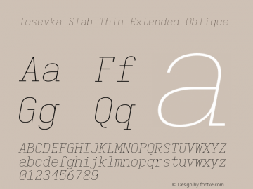 Iosevka Slab Thin Extended Oblique 3.0.0-rc.7图片样张