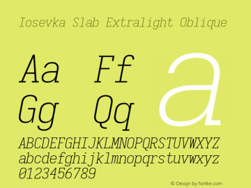 Iosevka Slab Extralight Oblique 3.0.0-rc.7图片样张