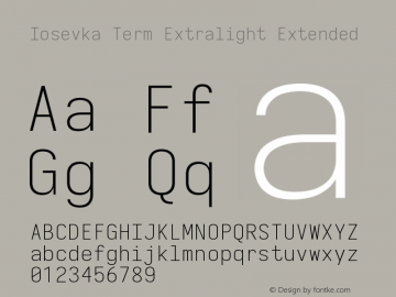 Iosevka Term Extralight Extended 3.0.0-rc.7图片样张