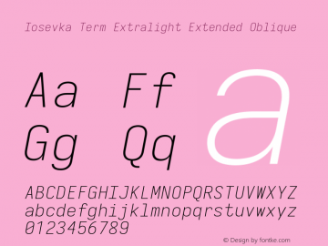 Iosevka Term Extralight Extended Oblique 3.0.0-rc.7图片样张