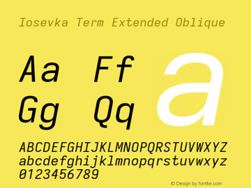 Iosevka Term Extended Oblique 3.0.0-rc.7图片样张