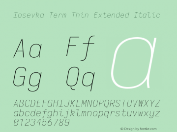 Iosevka Term Thin Extended Italic 3.0.0-rc.7图片样张