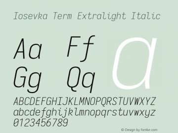 Iosevka Term Extralight Italic 3.0.0-rc.7图片样张