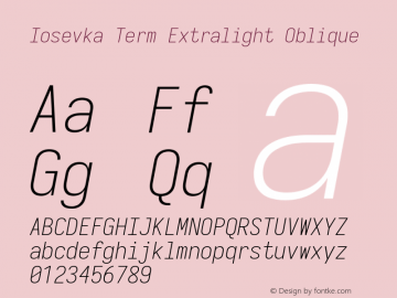 Iosevka Term Extralight Oblique 3.0.0-rc.7图片样张