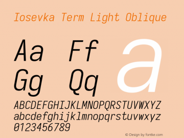 Iosevka Term Light Oblique 3.0.0-rc.7图片样张