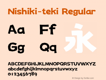 Nishiki-teki Version 3.65s (2020-05-15) Font Sample