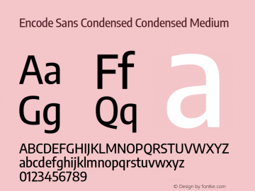 Encode Sans Cond Cond Med Version 3.000; ttfautohint (v1.8.3) -l 8 -r 50 -G 200 -x 14 -D latn -f none -a nnn -X 