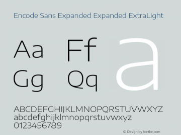 Encode Sans Expd Expd XLght Version 3.000; ttfautohint (v1.8.3) -l 8 -r 50 -G 200 -x 14 -D latn -f none -a nnn -X 