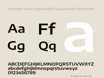 Encode Sans Expd Expd SemiBold Version 3.000; ttfautohint (v1.8.3) -l 8 -r 50 -G 200 -x 14 -D latn -f none -a nnn -X 