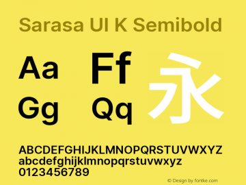 Sarasa UI K Semibold Version 0.12.5; ttfautohint (v1.8.3) Font Sample