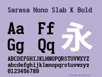 Sarasa Mono Slab K Bold Version 0.12.6; ttfautohint (v1.8.3)图片样张